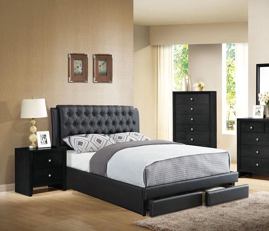 

        
Poundex Furniture F9338 Storage Bed Black Bonded Leather 00742169038479
