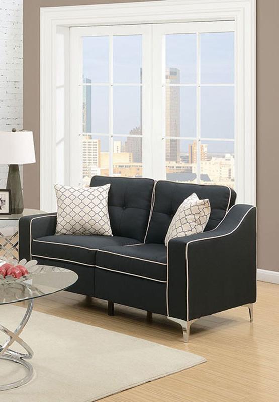 

    
Poundex Furniture F6891 Sofa Loveseat Black F6891
