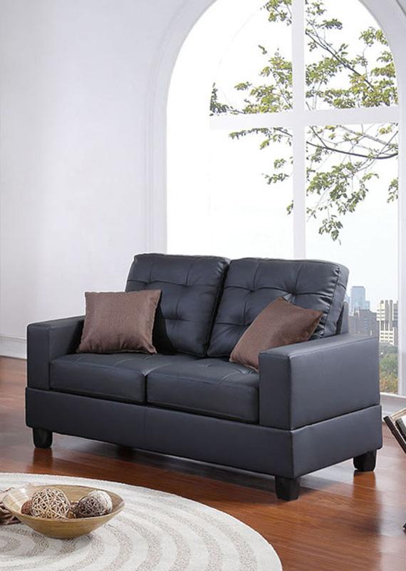 

    
Poundex Furniture F7855 Sofa Loveseat Black F7855
