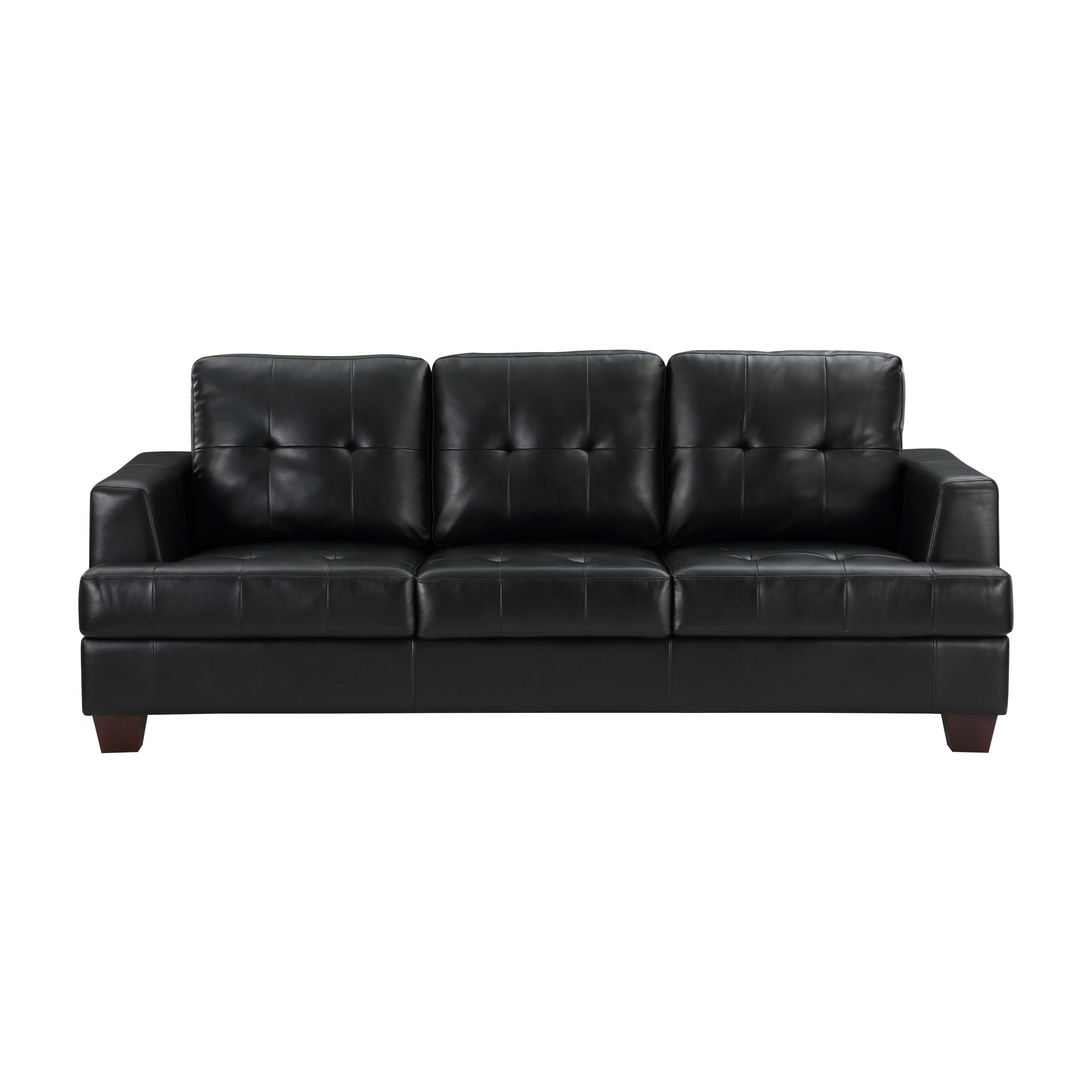 Modern Sofa 9309BK-3 Hinsall 9309BK-3 in Black Faux Leather