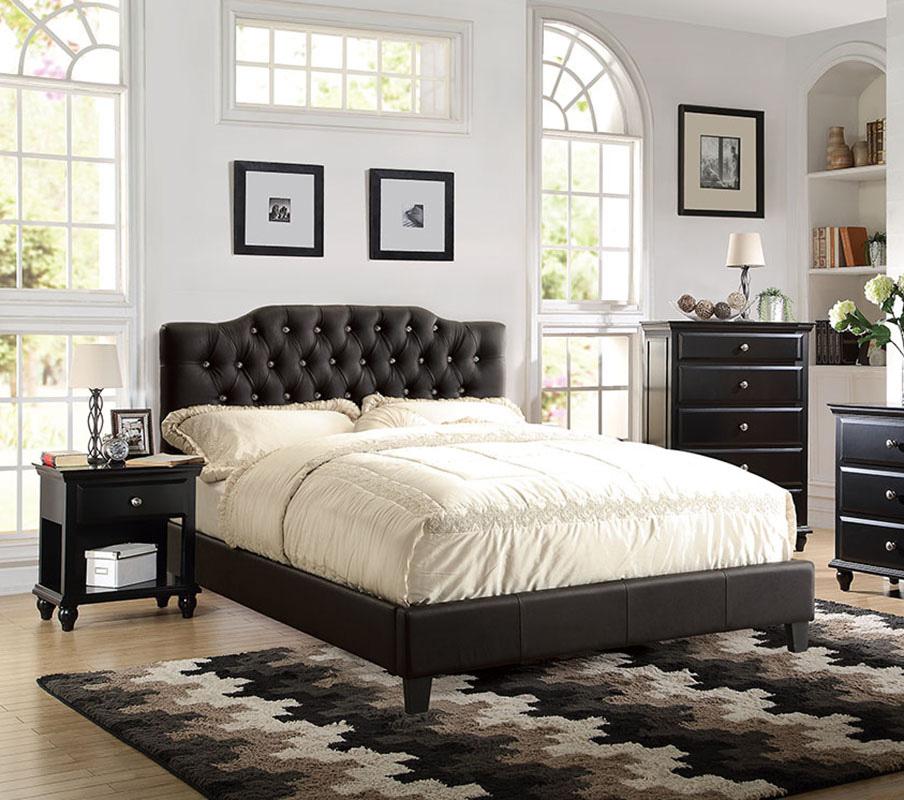

    
Poundex Furniture F9331 Platform Bed Black F9331CK
