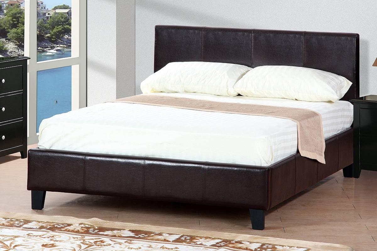 

    
Black Faux Leather Queen Bed F9211 Poundex Modern
