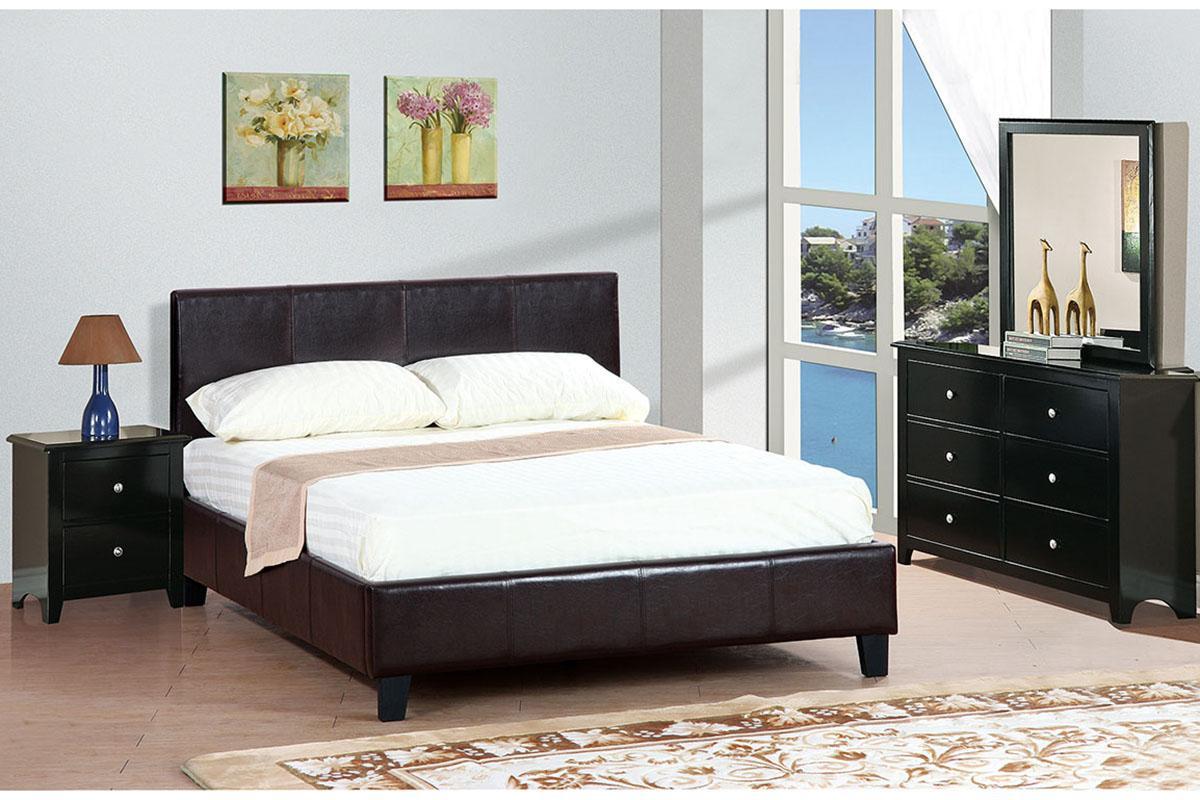 

    
Poundex Furniture F9211 Platform Bed Black F9211
