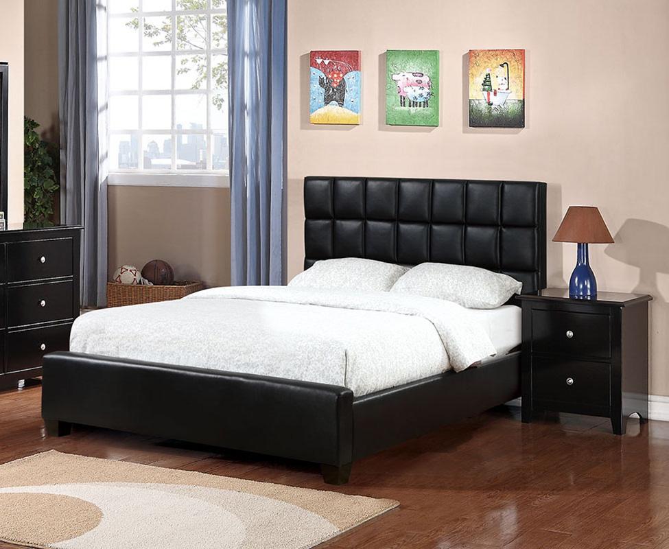 

    
Poundex Furniture F9261 Platform Bed Black F9261Q
