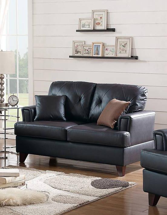 

    
Poundex Furniture F6876 Sofa Loveseat Black F6876
