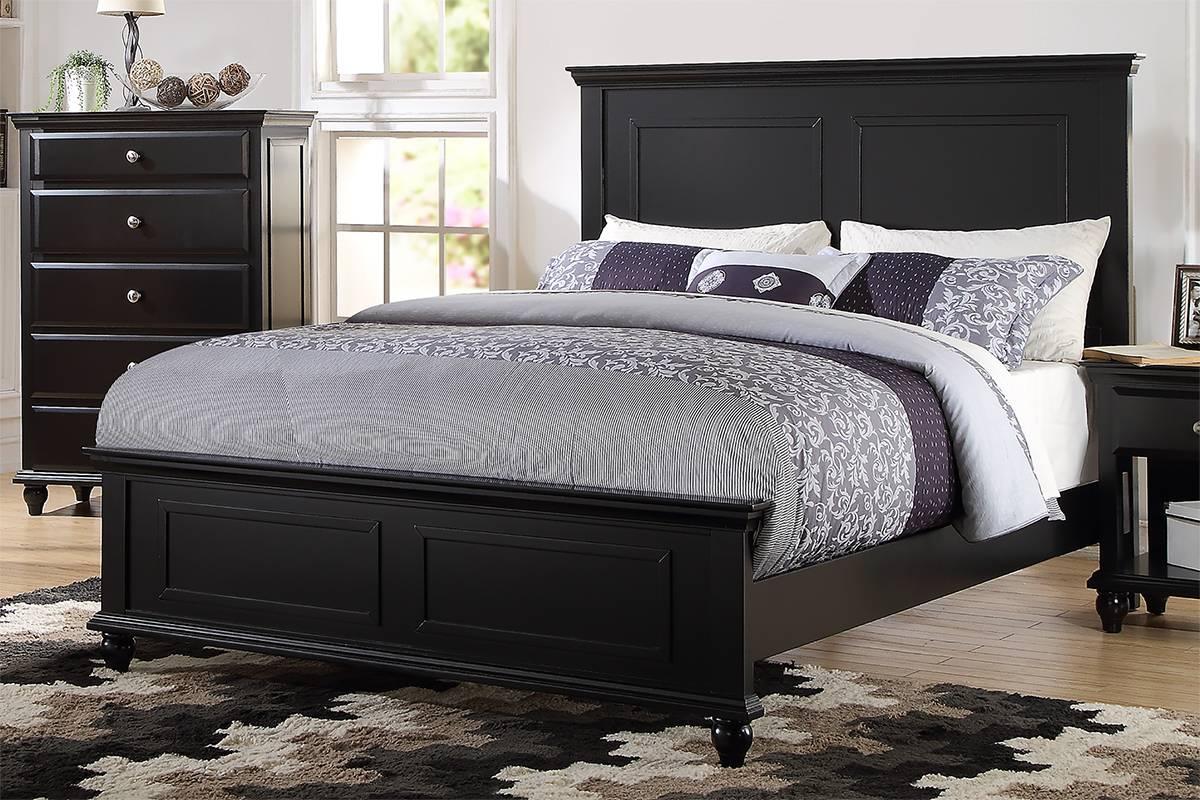 Contemporary, Modern Panel Bed F9271 F9271CK in Black 