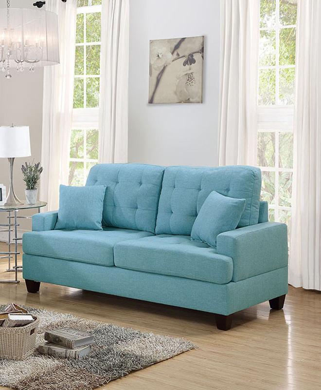 

    
Poundex Furniture F6502 Sofa Loveseat Blue F6502
