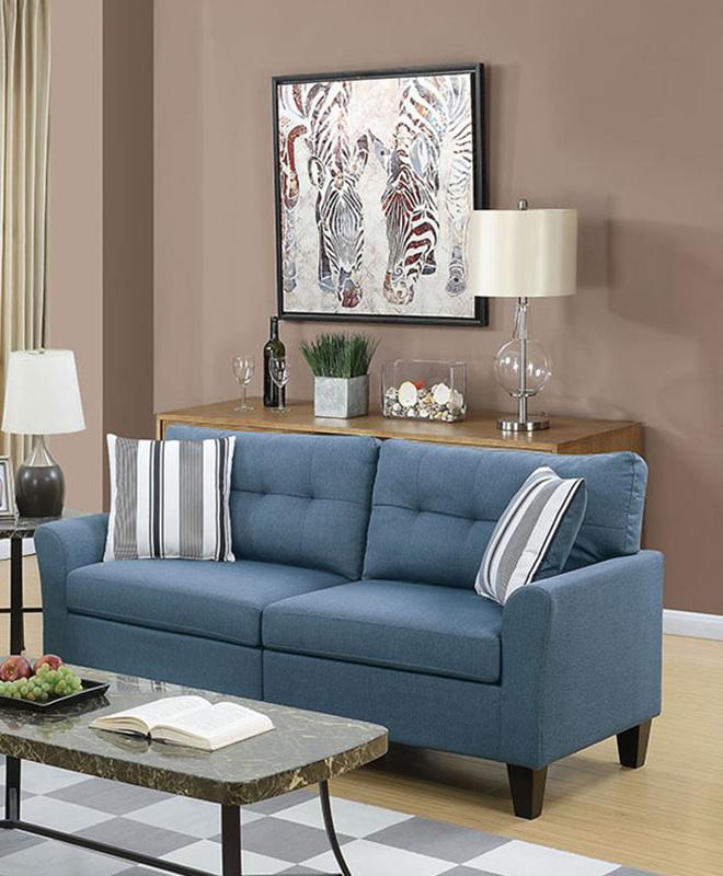 

    
Poundex Furniture F6535 Sofa Loveseat Blue F6535
