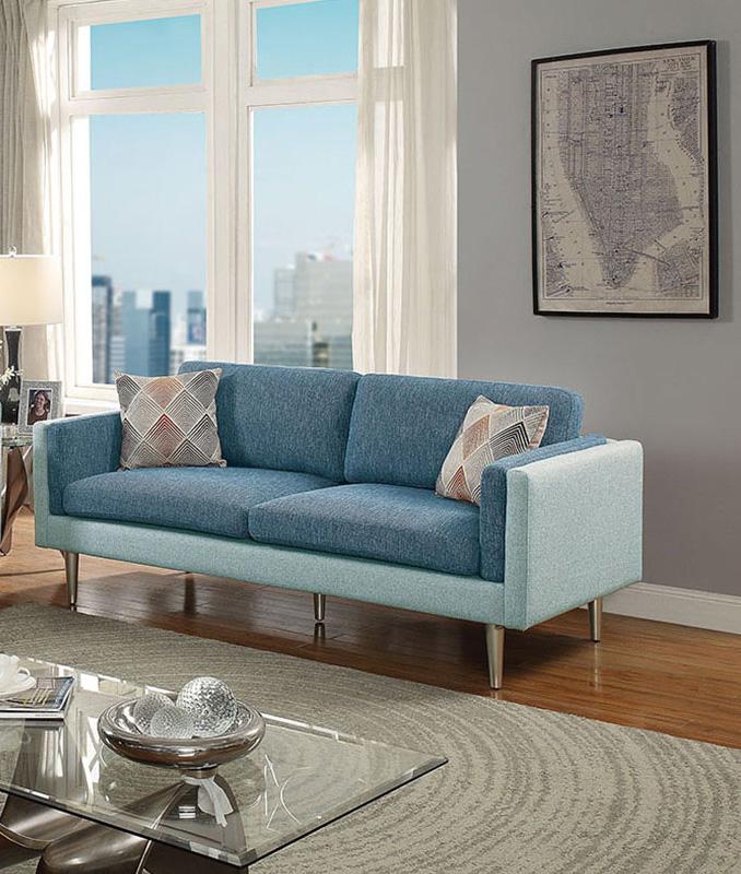 

    
Poundex Furniture F6555 Sofa Loveseat Blue F6555
