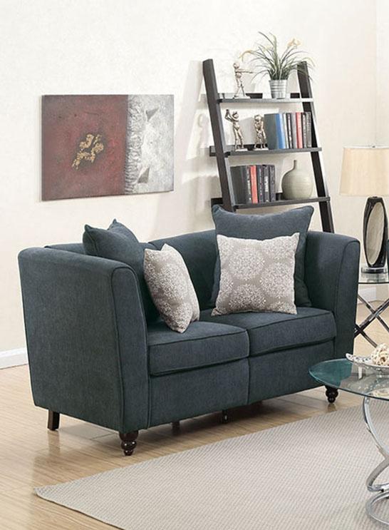 

    
Modern Slate Fabric Upholstered 2-Pcs Sofa Set F6897 Poundex
