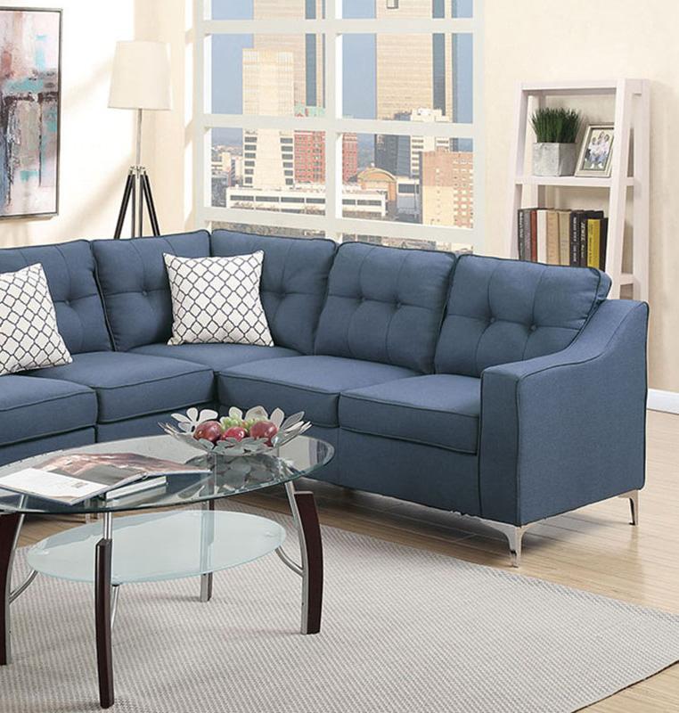

    
Poundex Furniture F6889 Sectional Sofa Blue F6889
