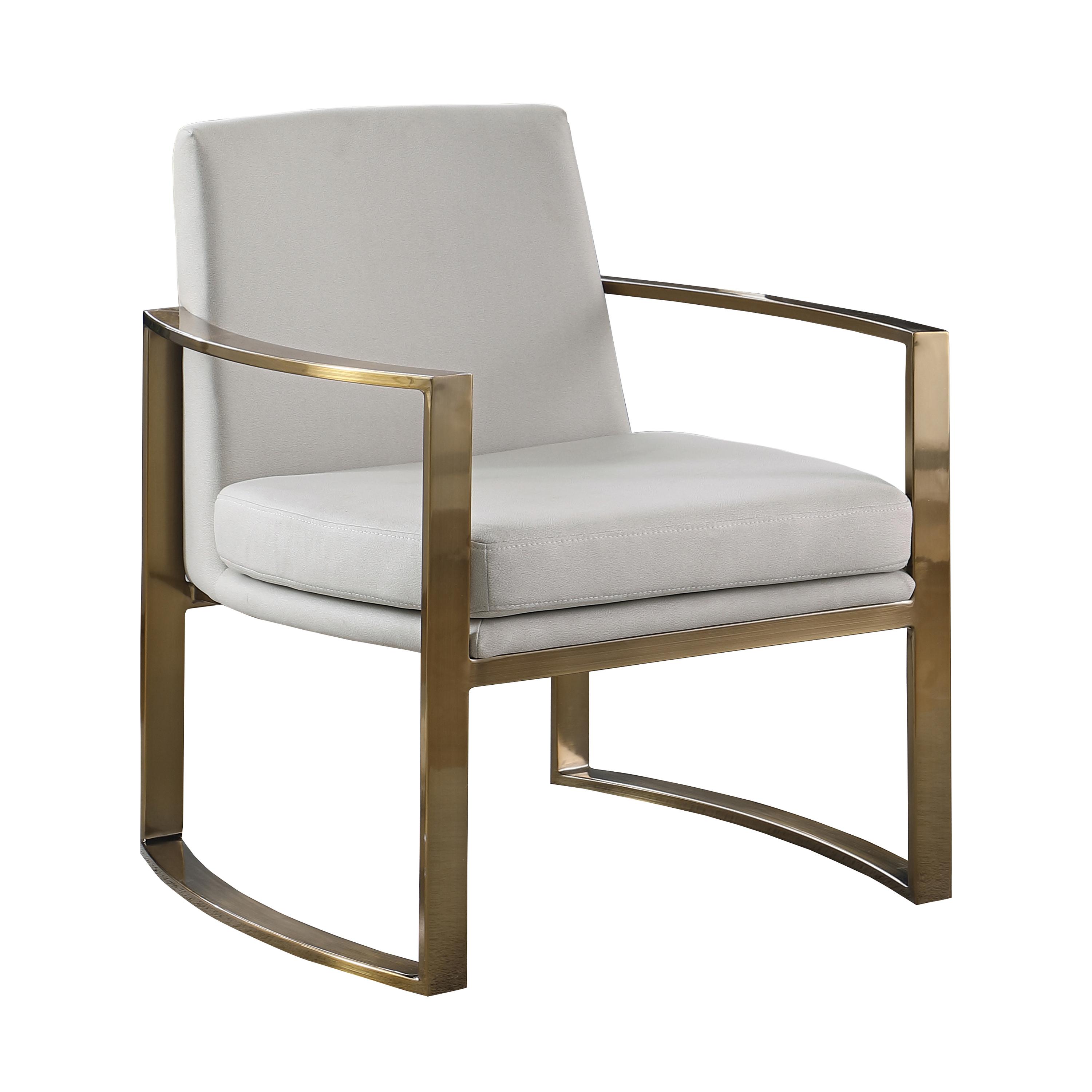

    
Modern Bronze & Cream Micro-Denier Leatherette Accent Chair Coaster 903048
