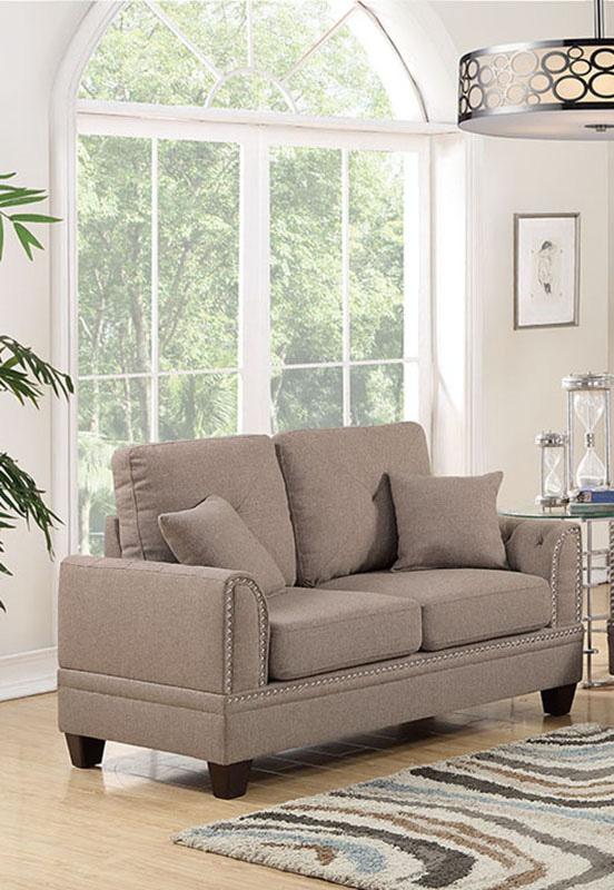 

    
Brown Fabric Sofa Loveseat Set 2-Pcs F6509 Poundex Modern
