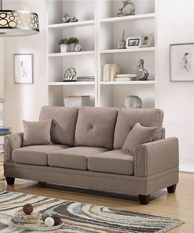 

    
Poundex Furniture F6509 Sofa Loveseat Brown F6509
