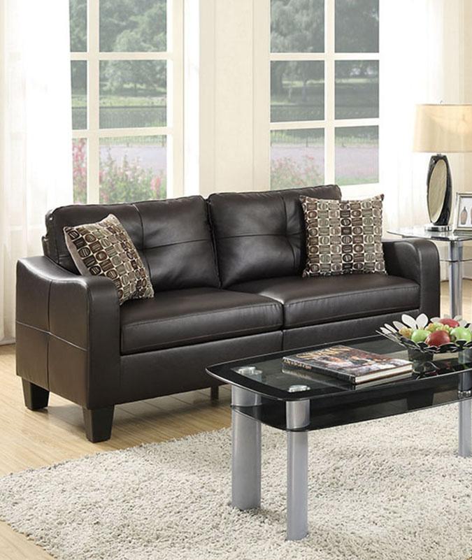 

    
Modern Brown Bonded Leather  2-Pcs Sofa Set F6921 Poundex
