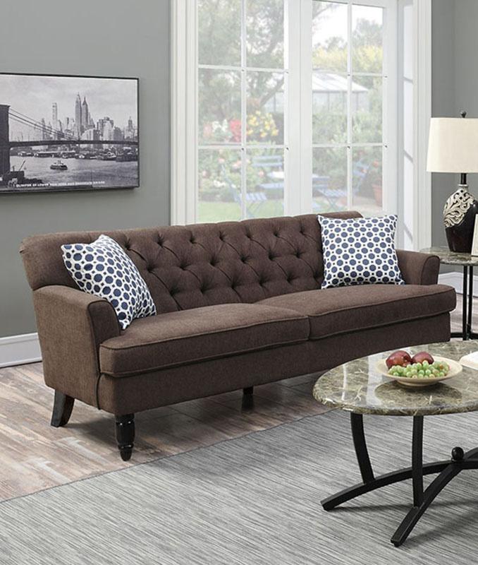 

    
Brown Fabric Sofa Loveseat Set 2 Pcs F6942 Poundex Contemporary Modern
