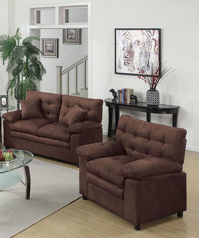 

    
Poundex Furniture F7908 3-Pcs Sofa Set Brown F7908
