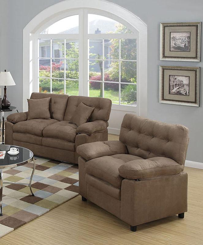 

    
Poundex Furniture F7910 3-Pcs Sofa Set Brown F7910
