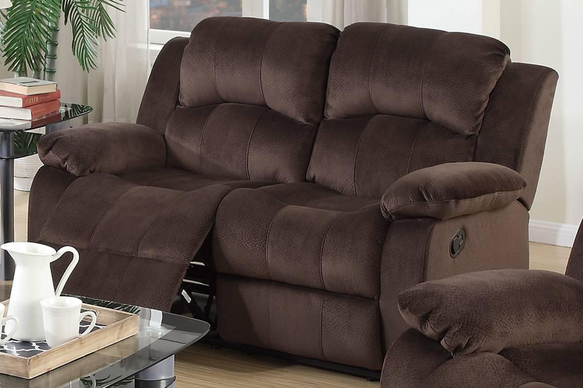

    
Brown Padded Suede Motion Loveseat F6711 Poundex Modern
