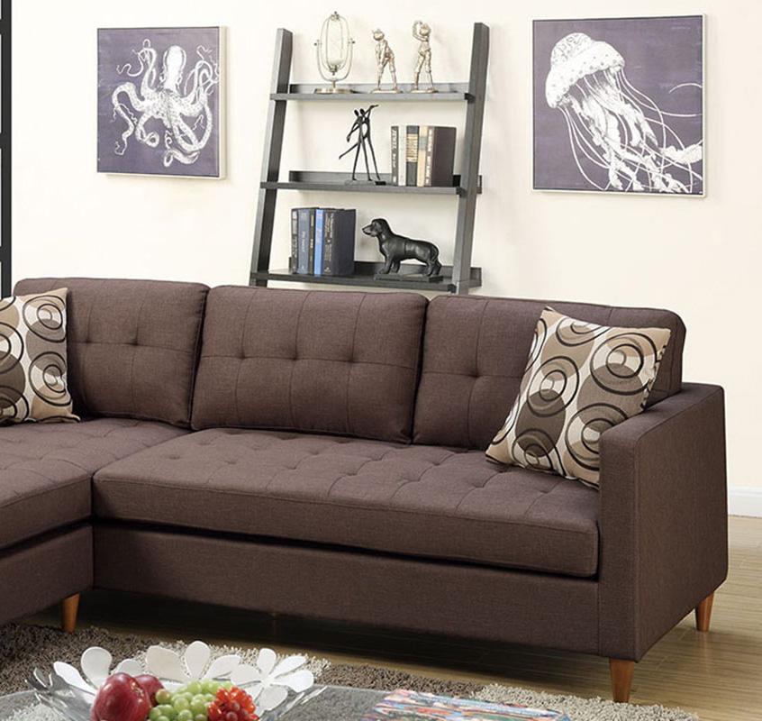 

    
Poundex Furniture F7086 Sectional Sofa Brown F7086
