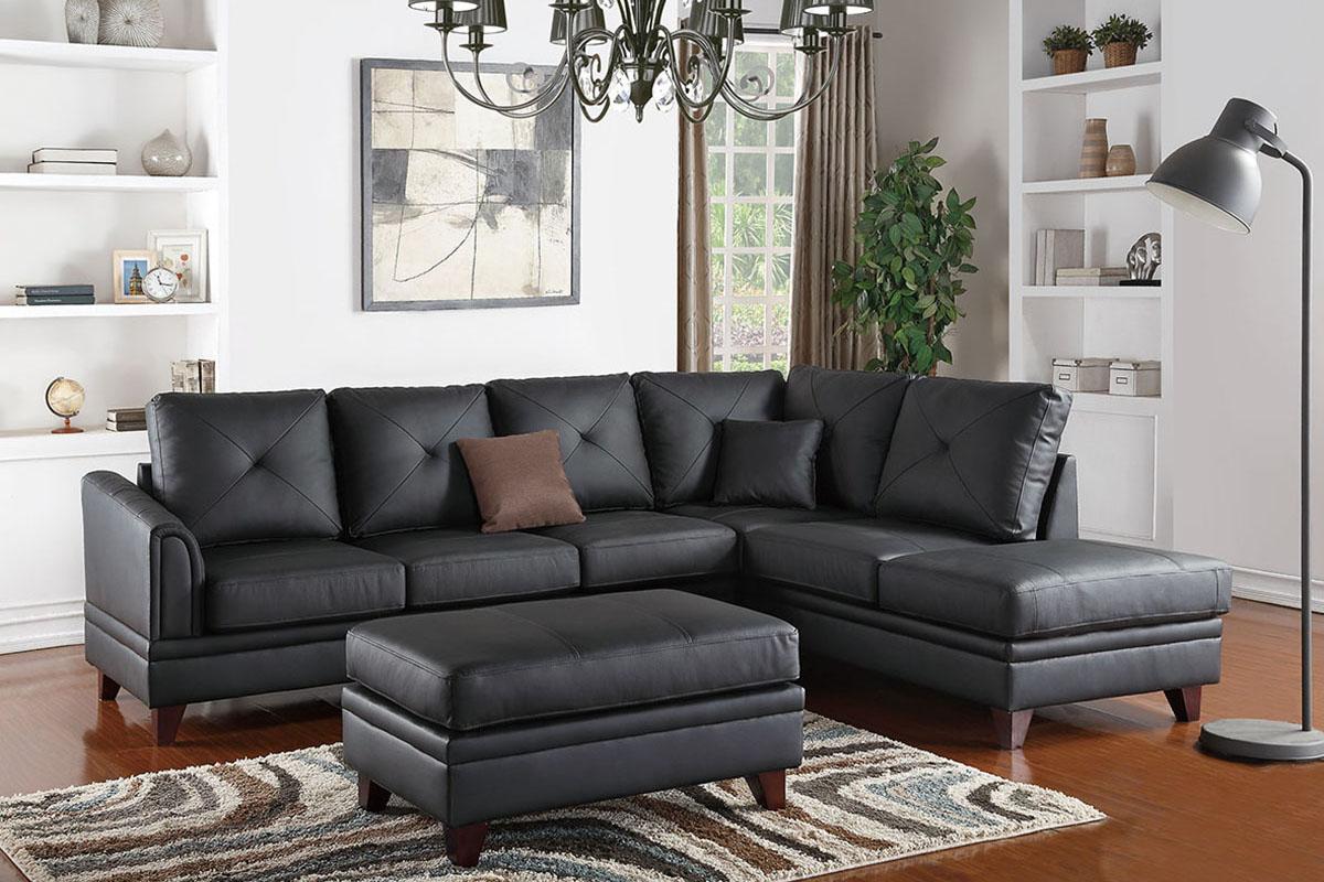 Contemporary, Modern Sectional Sofa F6872 F6872 in Brown Genuine Leather