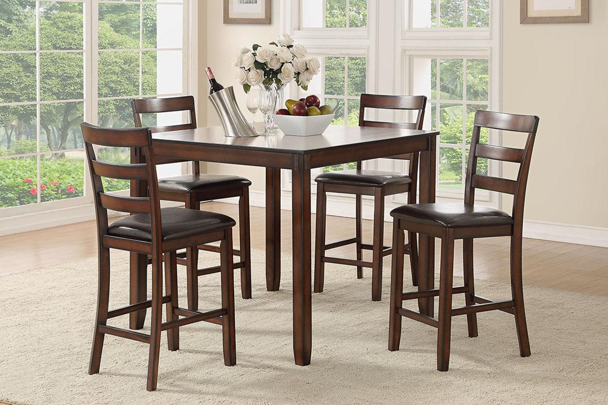 Contemporary, Modern 5-Pcs Counter set F2546 F2546 in Brown 
