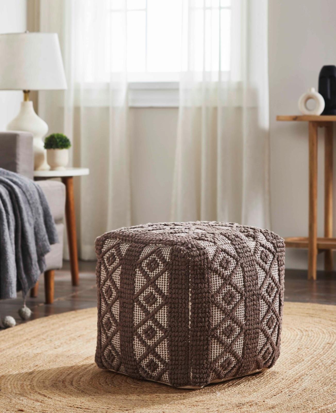 

    
Modern Brown Wood Pouf Albany Living P300
