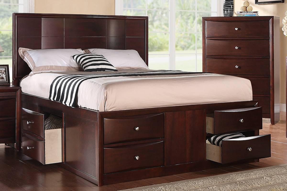 

    
Poundex Furniture F9233 Storage Bed Brown F9233Q

