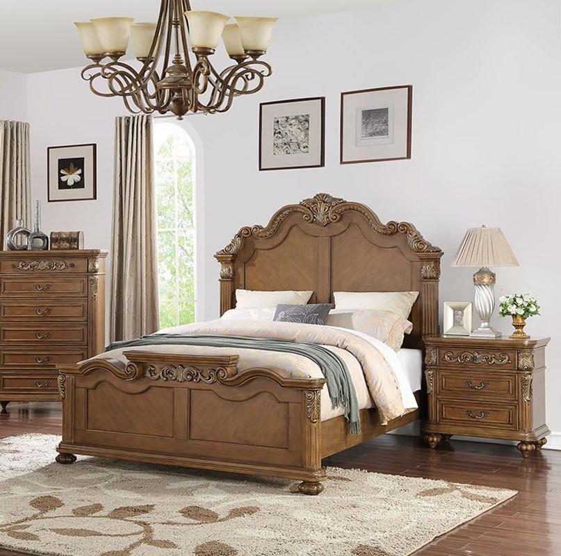 

    
Modern Brown Solid Wood Queen Bed F9387Q Poundex
