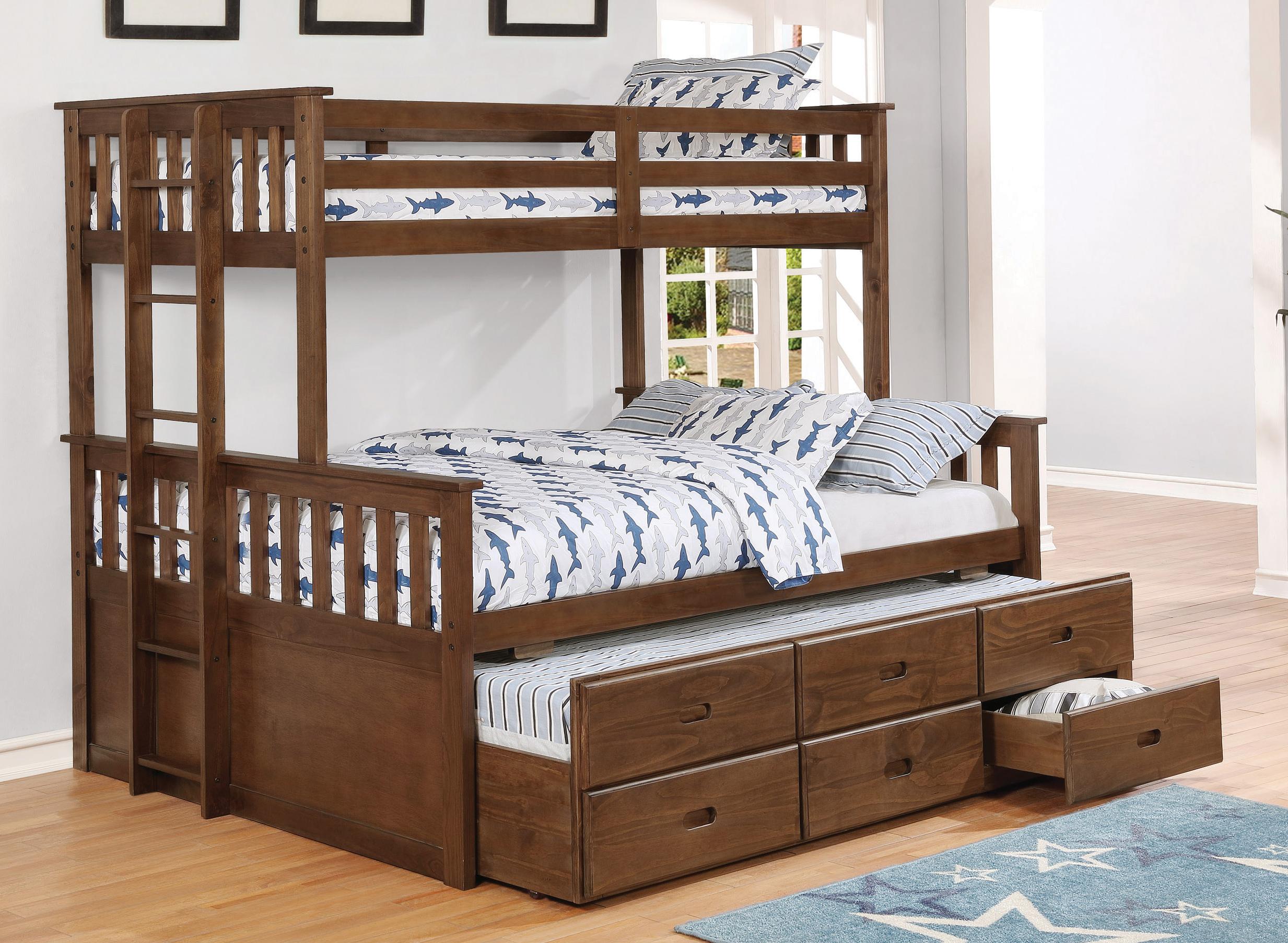 Modern Bunk Bed Atkin 461145 in Brown 
