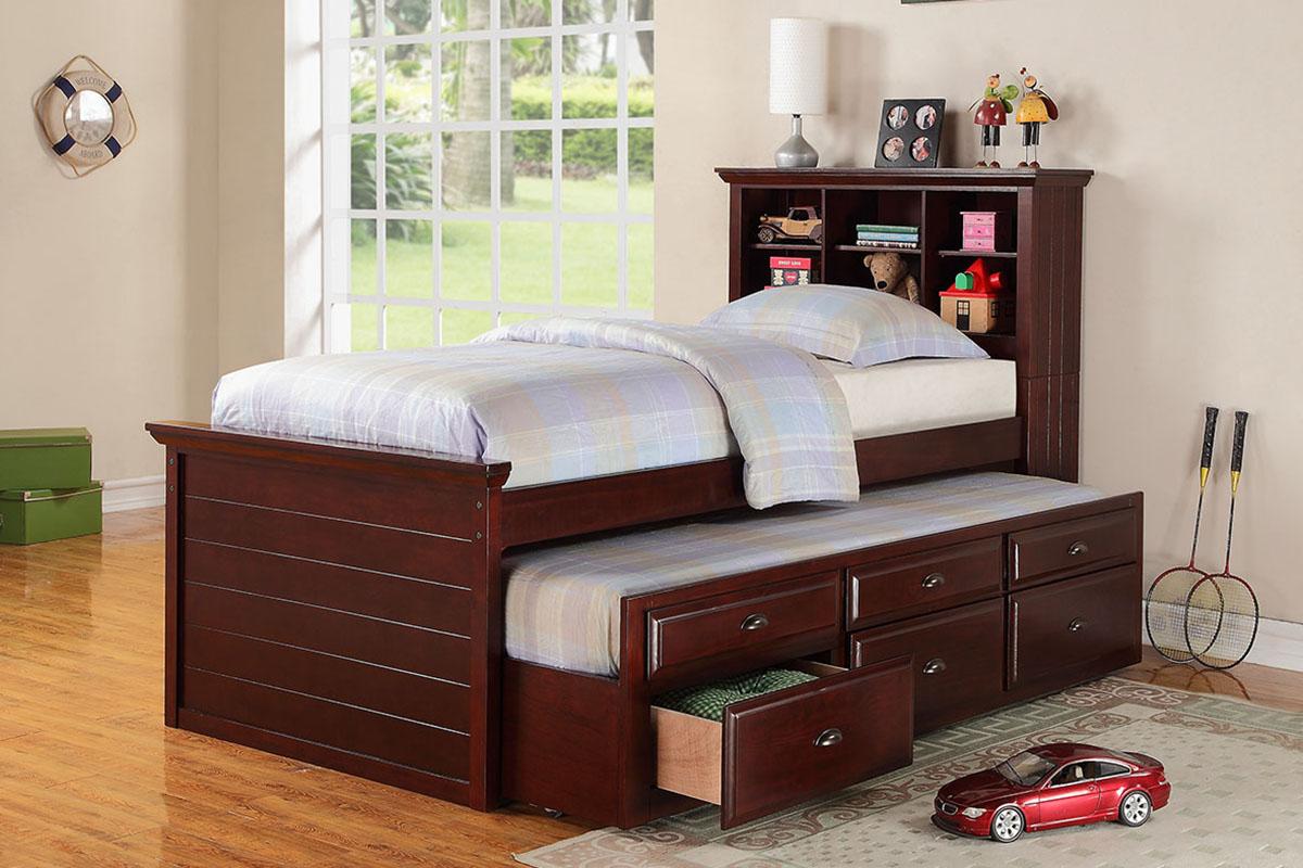 

    
Poundex Furniture F9220 Trundle Bed Brown F9220
