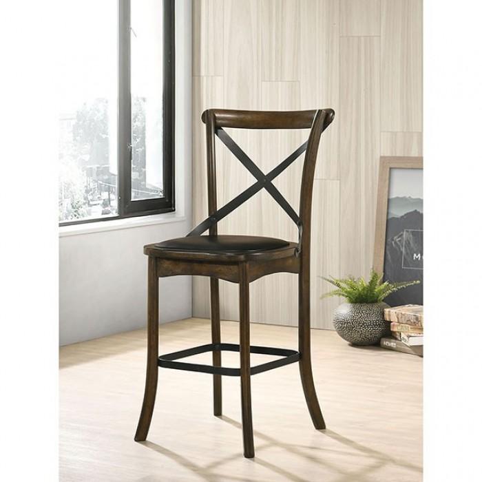 Modern Counter Height Chair CM3148PC Buhl CM3148PC-2PC in Oak, Espresso Leatherette