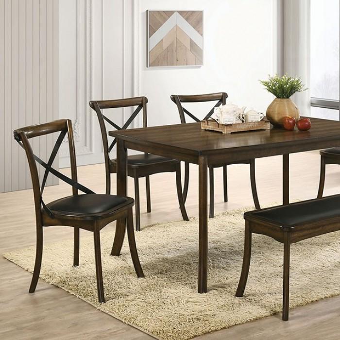 

    
Modern Burnished Oak & Espresso Solid Wood Dining Table Furniture of America CM3148T Buhl
