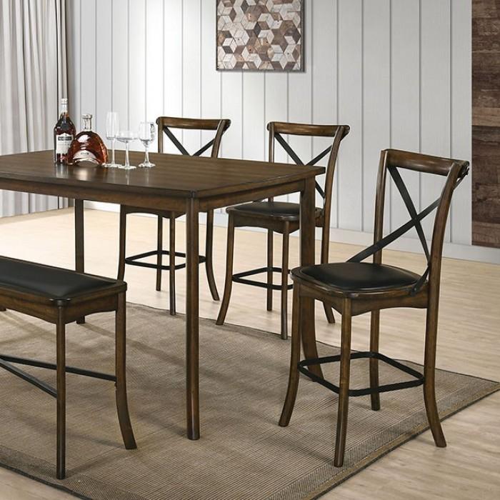 

    
Modern Burnished Oak Solid Wood Counter Height Table Furniture of America CM3148PT Buhl
