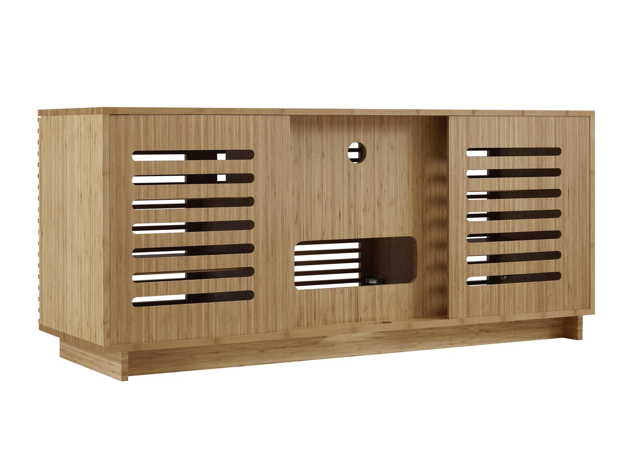 

    
GRW001CA Bamboo Media Cabinet 64"Caramelized Modern Rowan by Greenington
