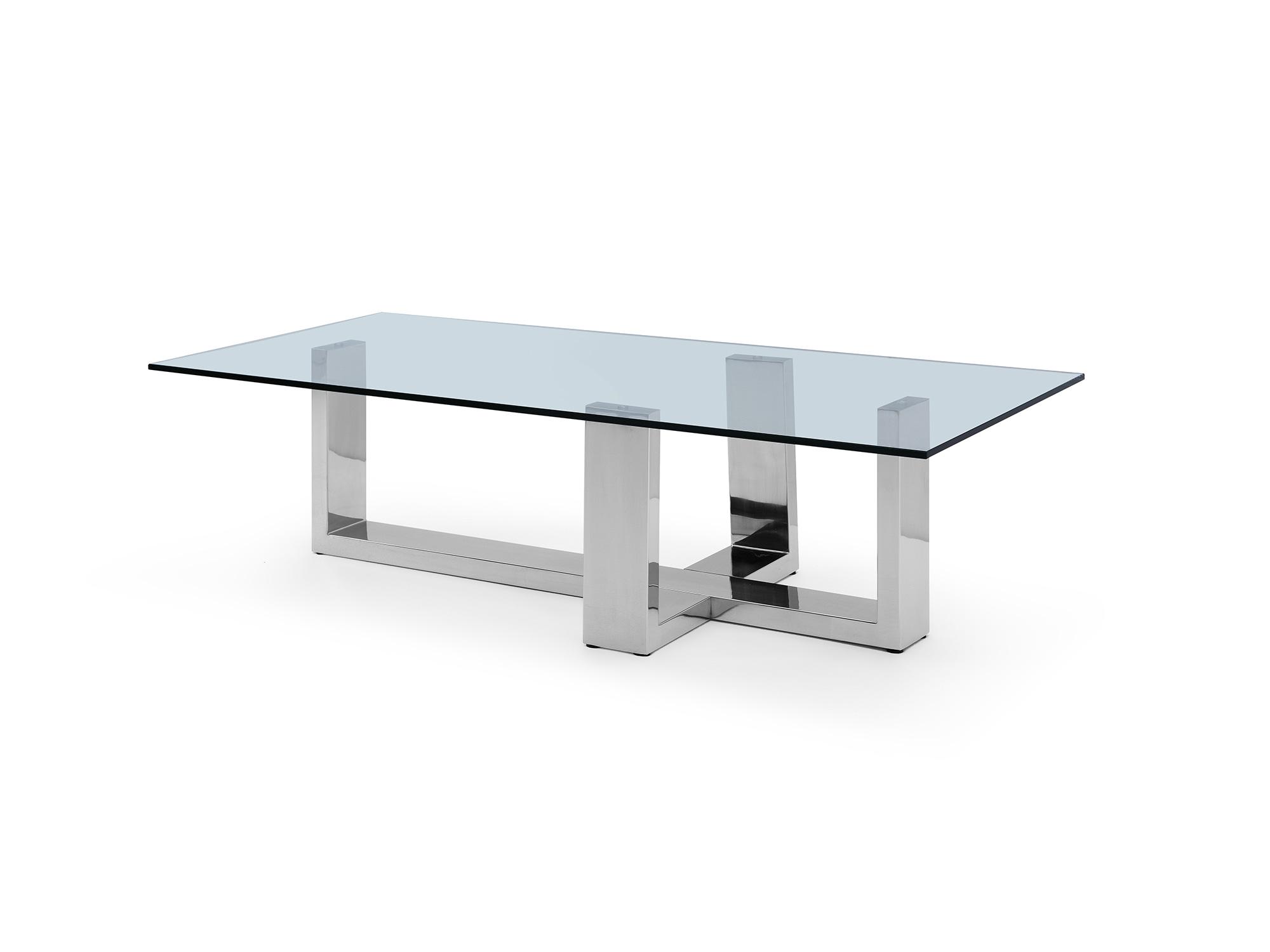 

    
Modern Chrome Stainless Steel & Glass Coffee Table WhiteLine CT1439 Blake
