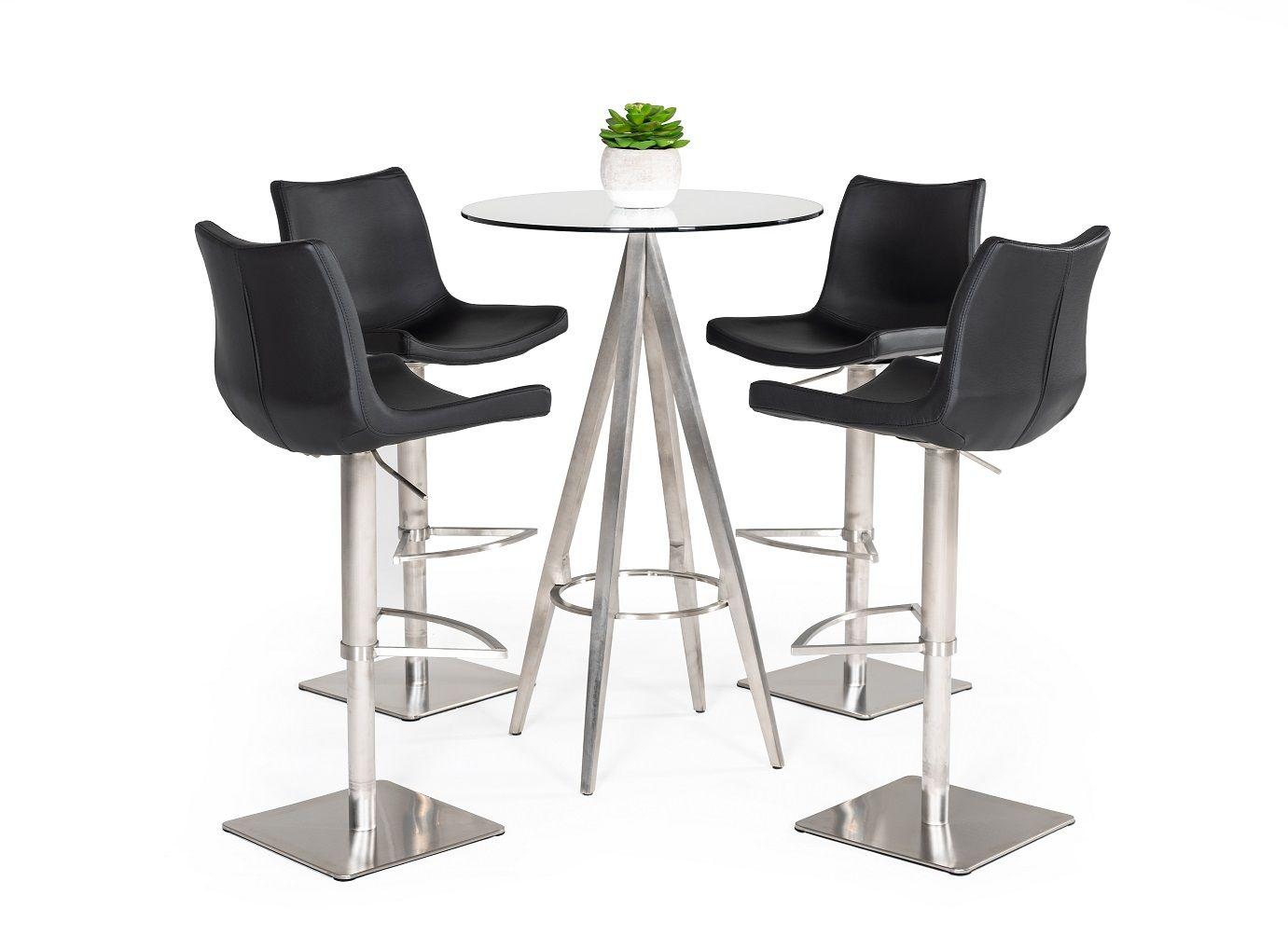 

    
Modern Clear Glass & Stainless Steel Dining Bar Table by VIG Modrest Dallas
