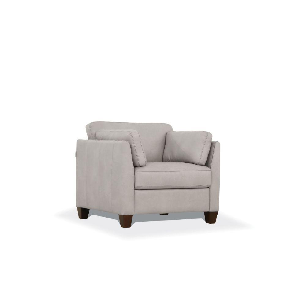 Modern, Transitional Chair Matias 55017 in Light Beige Leather