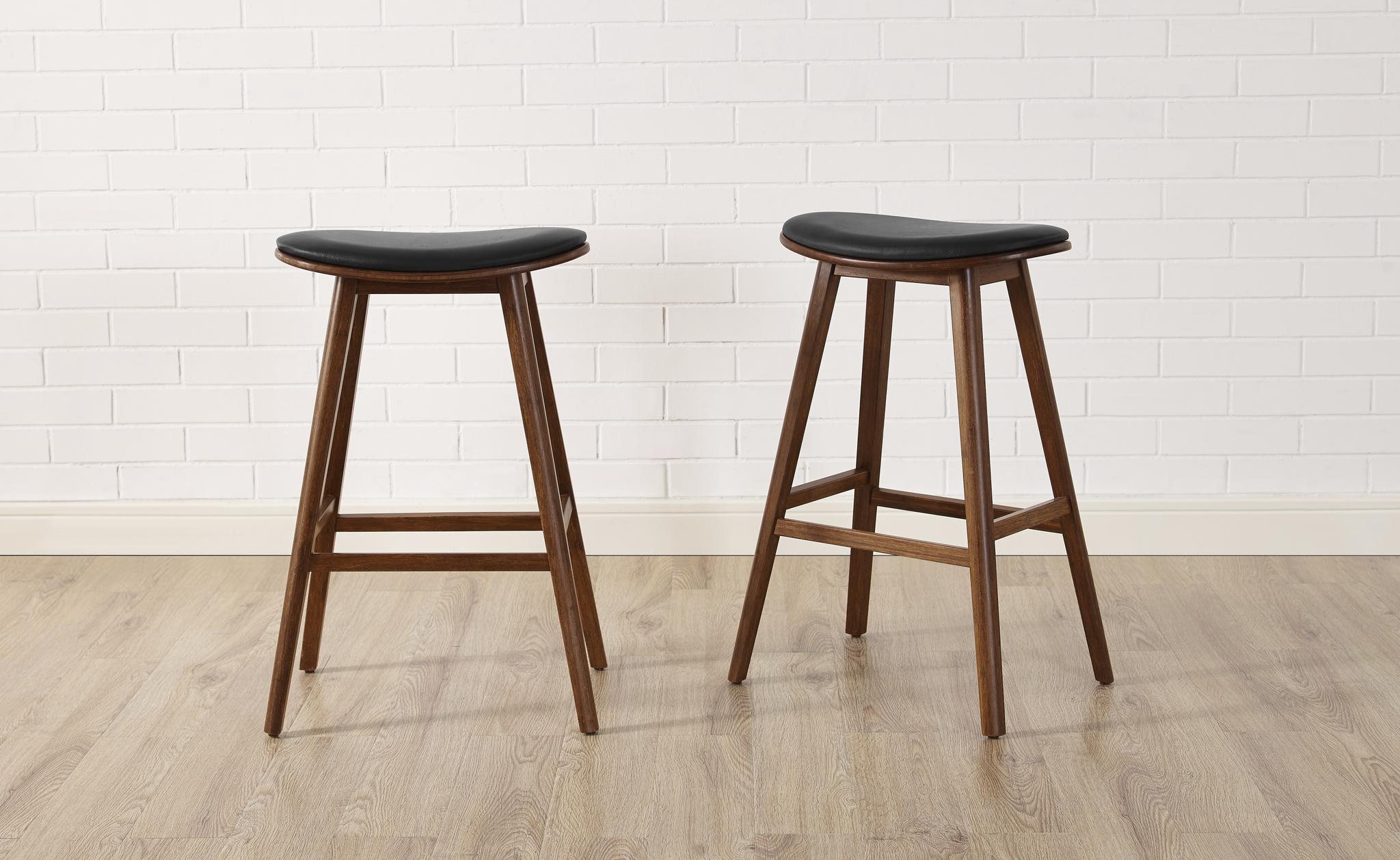 Modern Counter Stool Corona G0055E in Exotic, Brown Eco Leather