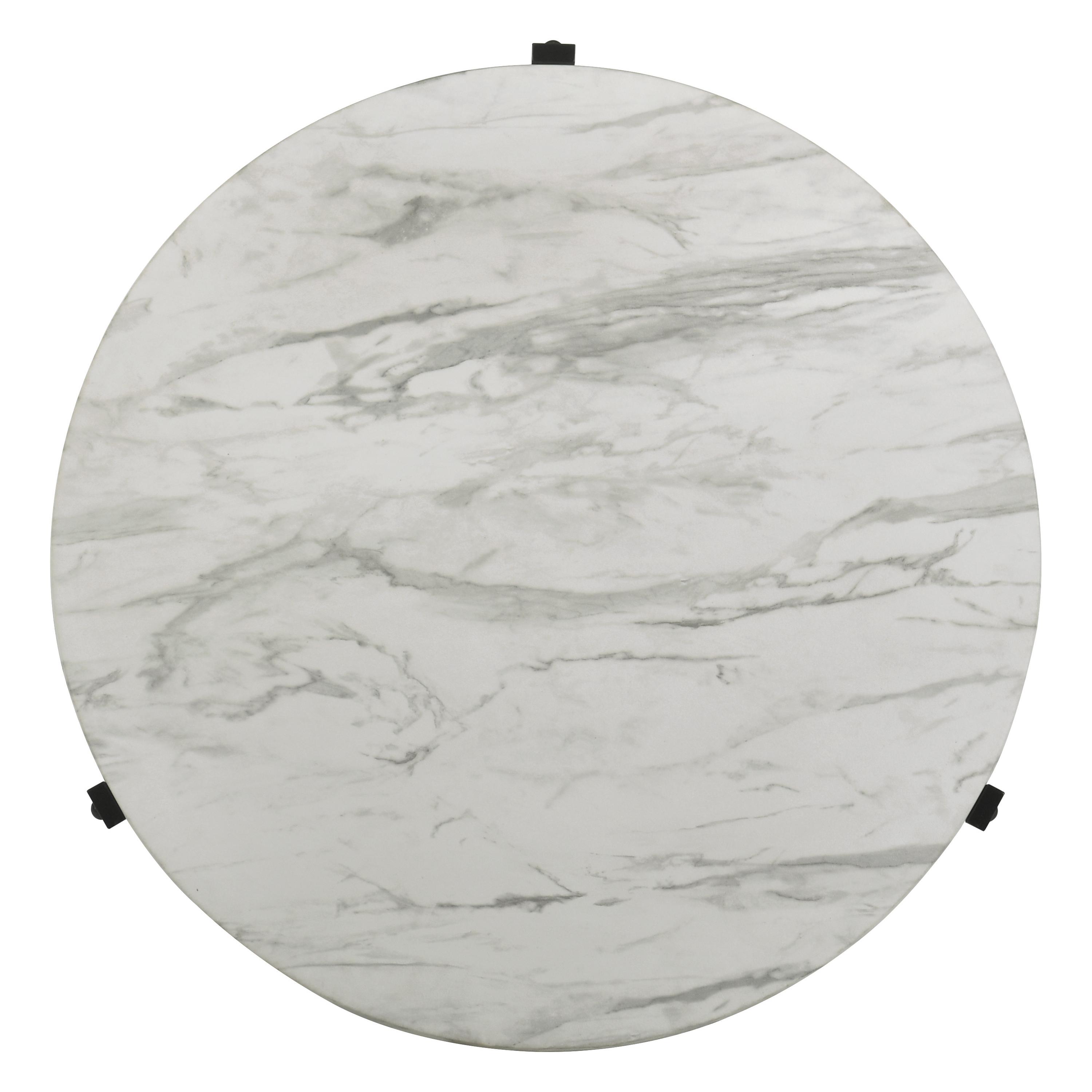 

    
Modern Faux White Marble & Metal Coffee Table Coaster 753538

