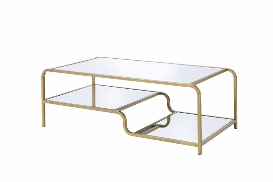 Modern Coffee Table Astrid 81090 in Gold 