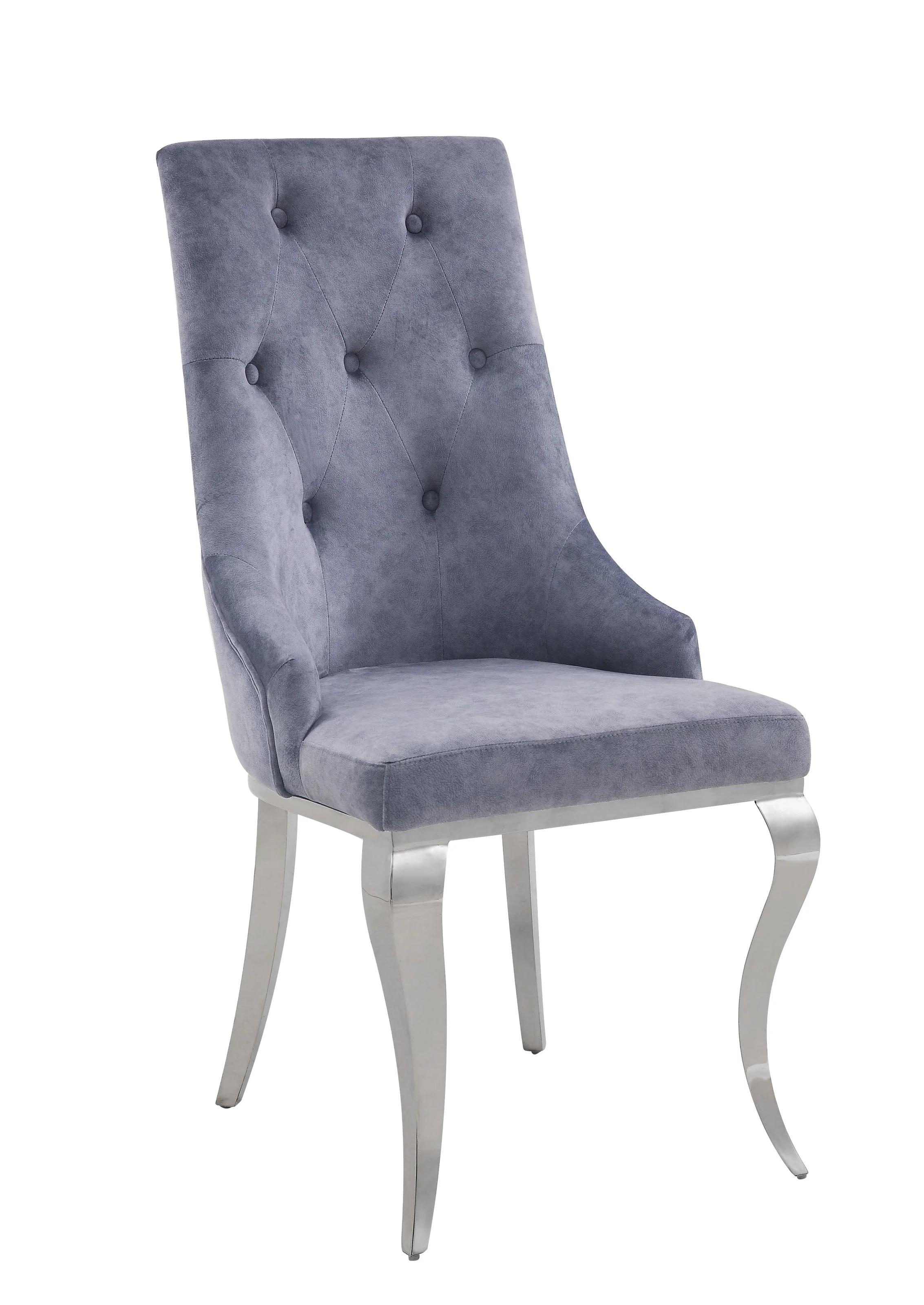 Modern Dining Chair Set Dekel 70143-2pcs in Gray 