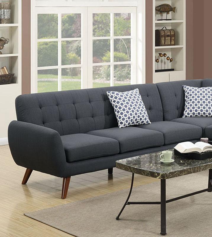 

    
Gray Fabric Sectional Sofa F6962 Poundex Modern Contemporary
