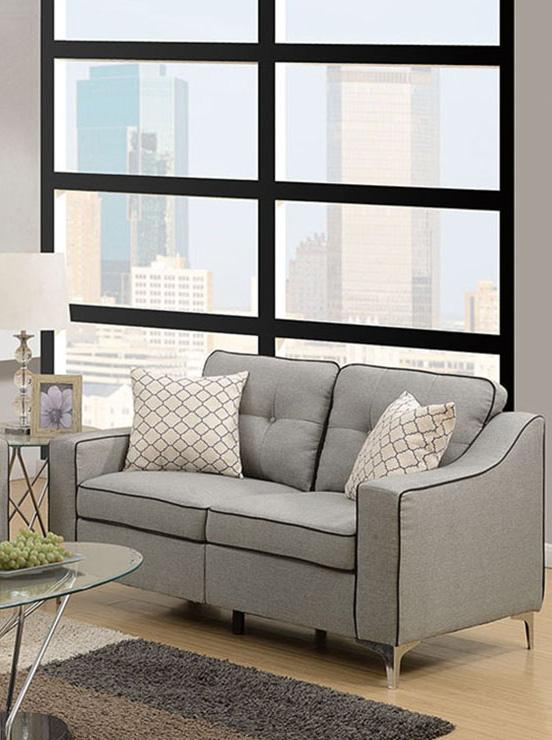 

    
Poundex Furniture F6892 Sofa Loveseat Gray F6892
