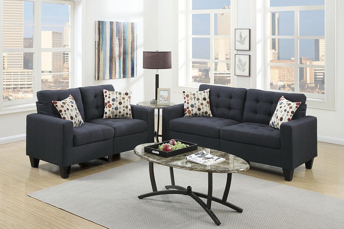 Modern Sofa Loveseat F6903 F6903 in Gray Fabric
