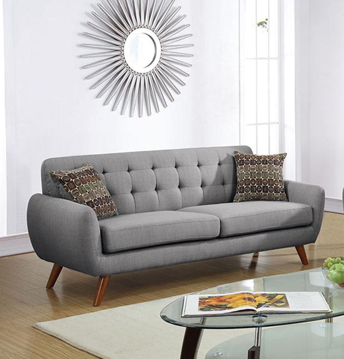 

    
Modern Gray Fabric Upholstered 2-Pcs Sofa Set F6912 Poundex
