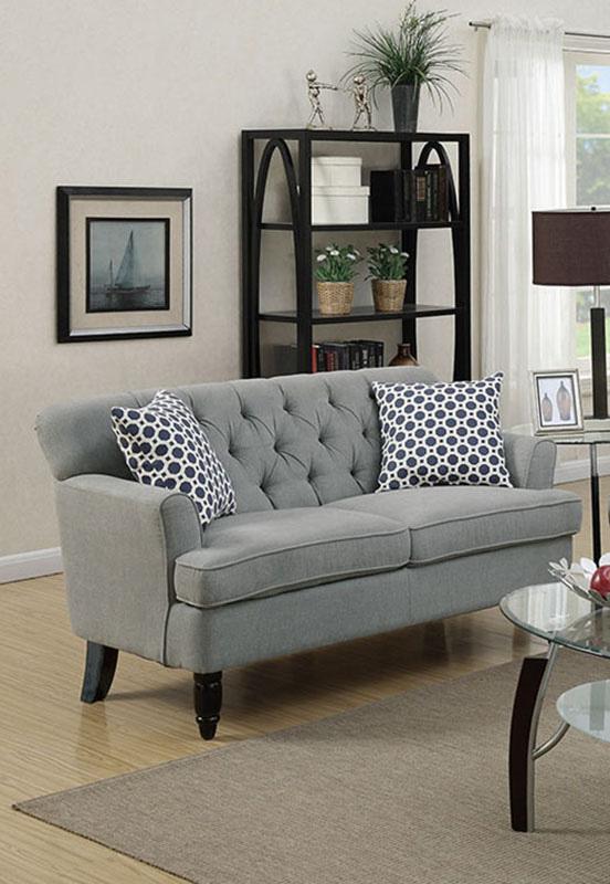 

    
Gray Fabric Sofa Loveseat Set 2-Pcs F6940 Poundex Contemporary Modern
