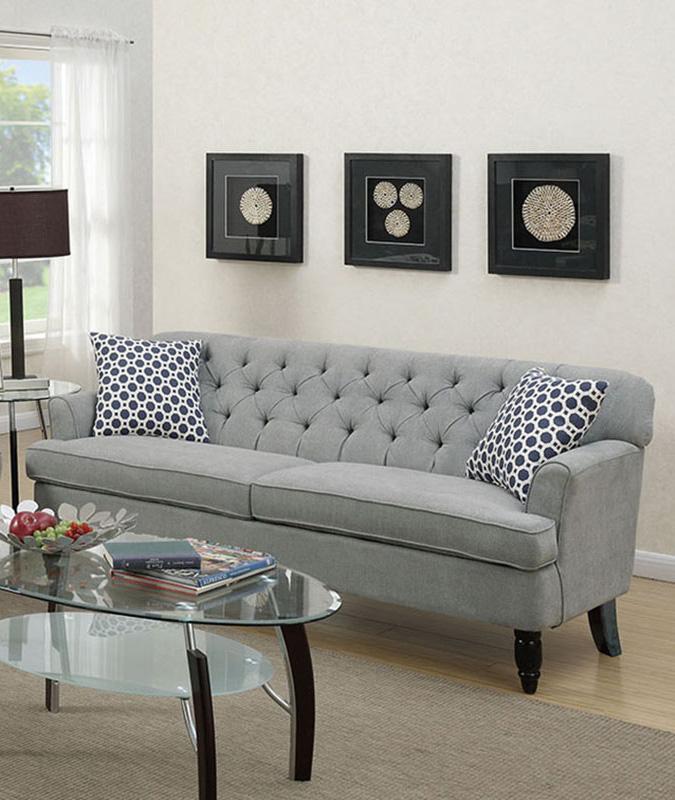 

    
Poundex Furniture F6940 Sofa Loveseat Gray F6940
