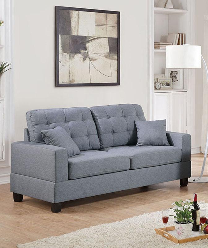 

    
Gray Fabric 2-Pcs Sofa Set F7858 Poundex Modern
