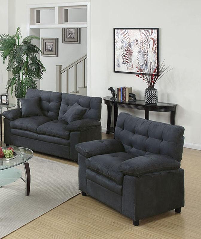 

    
Poundex Furniture F7907 3-Pcs Sofa Set Gray F7907
